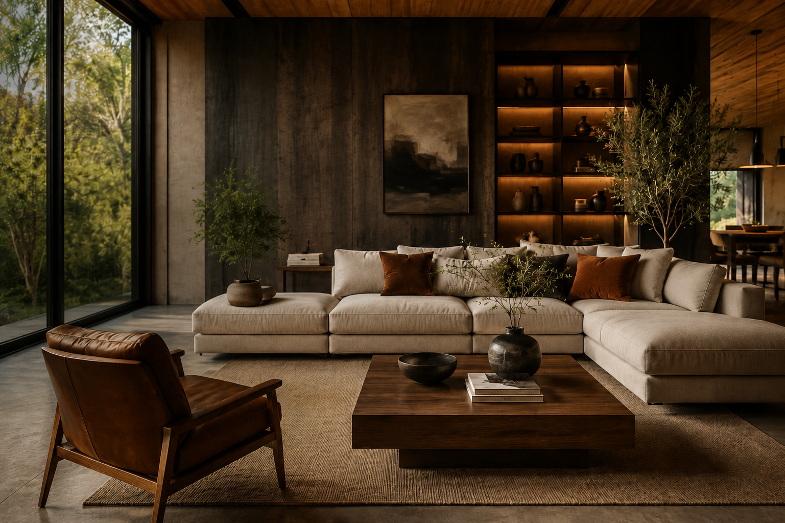 Elegant modern furniture in a sophisticated living space